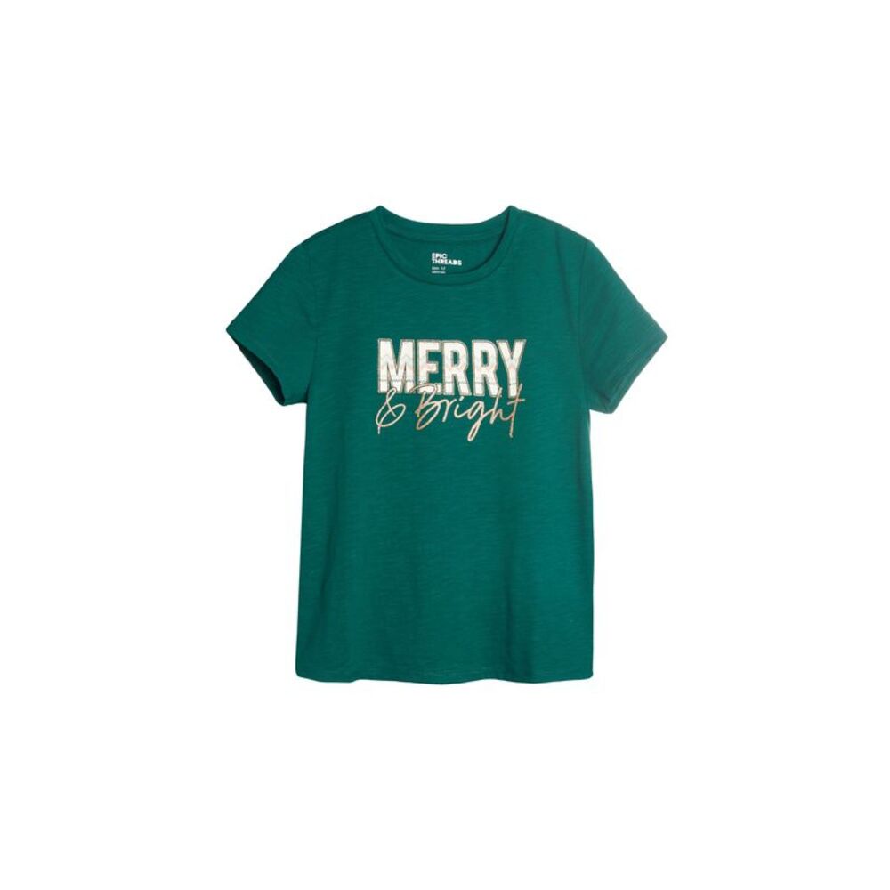 Epic Threads Big Girls Holiday Merry Bright Tee